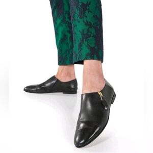 NIB The Office Of Angela Scott Mr. Holly Black Leathet Shoes Sz 6 1/2